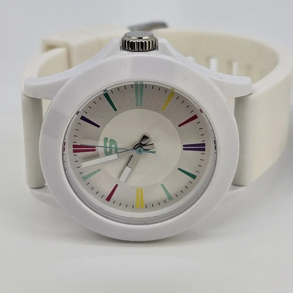 Sketchers Women's Watch‎ 40MM White Dial White Plastic Bands New Battery